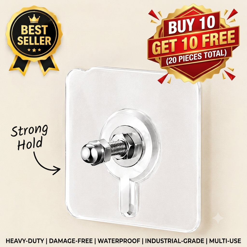 StickPro Self-Adhesive Screw Hooks – Strong Hold, No Drilling |🔥Buy 10 Get 10 Free