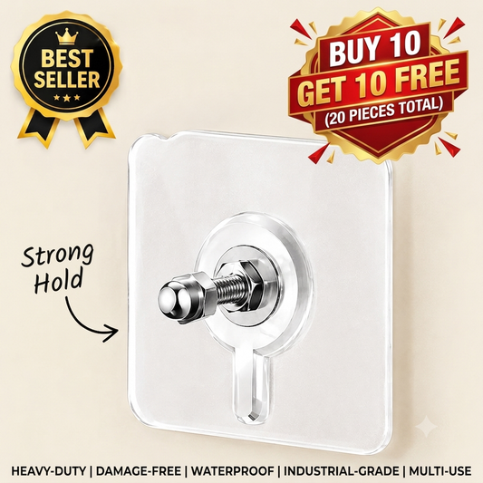 StickPro Self-Adhesive Screw Hooks – Strong Hold, No Drilling |🔥Buy 10 Get 10 Free